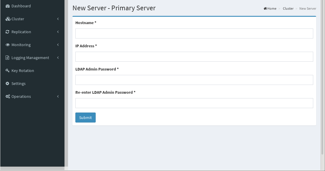 New Server - Primary Server