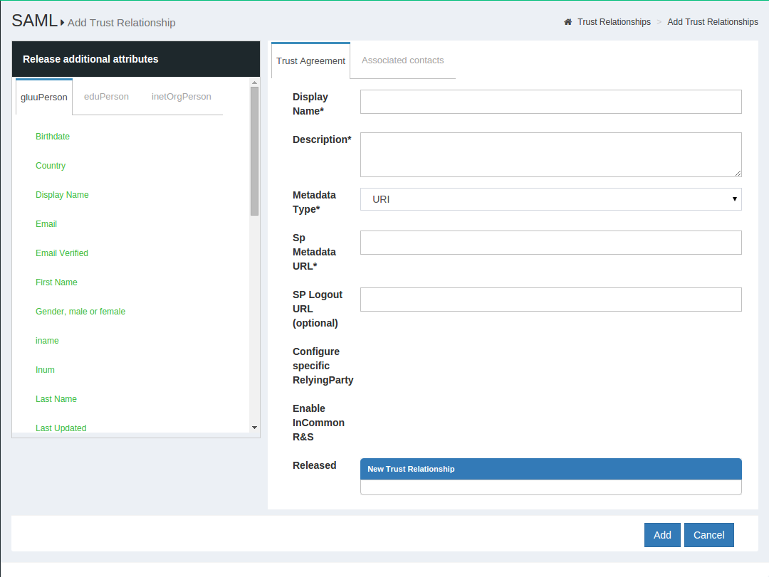 Add empty form