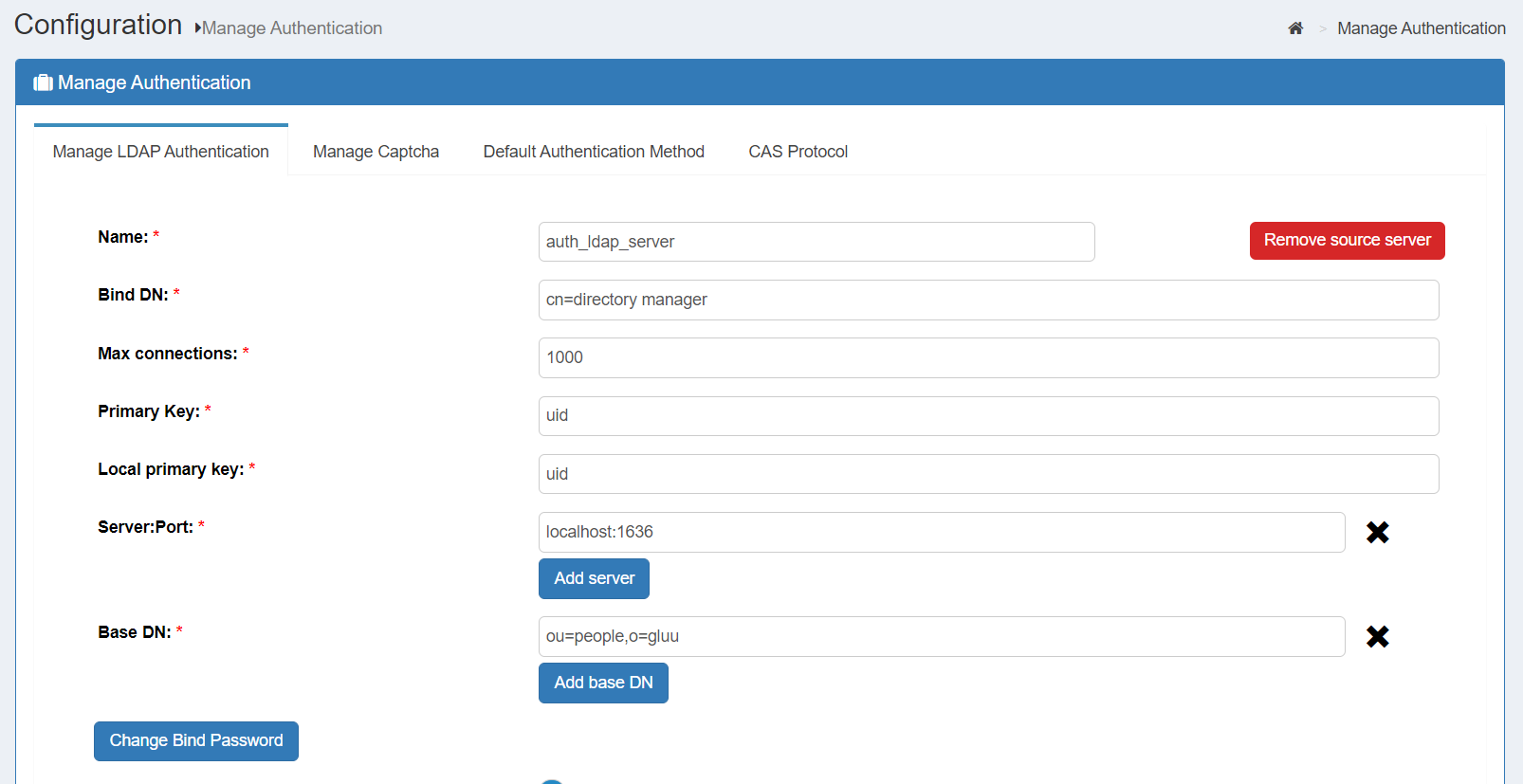 Manage LDAP Authentication