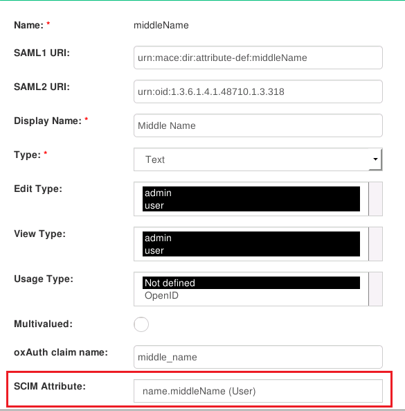 scim attribute vs ldap attribute